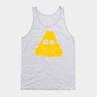 Yellow Smile Face triangle Tank Top